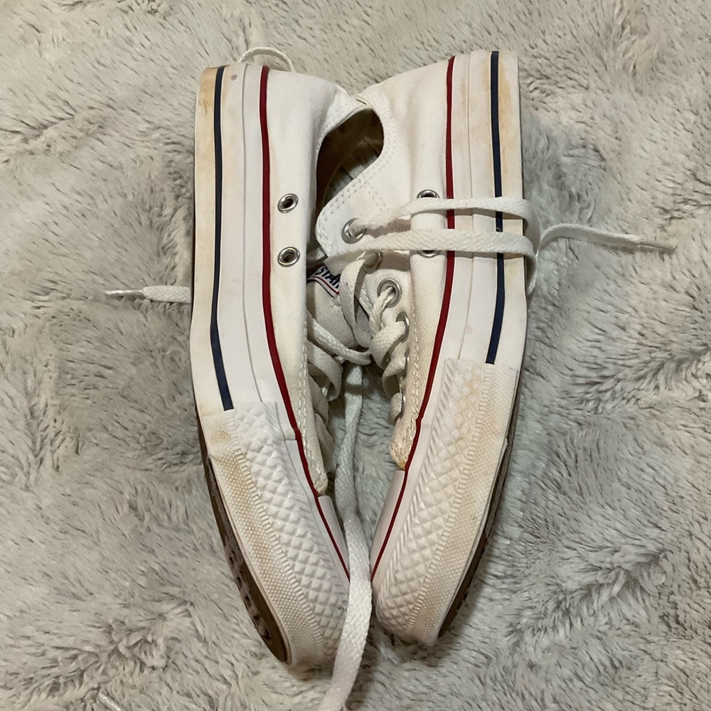 Converse White and Red Chuck Taylor Sneakers - Picture 5 of 7